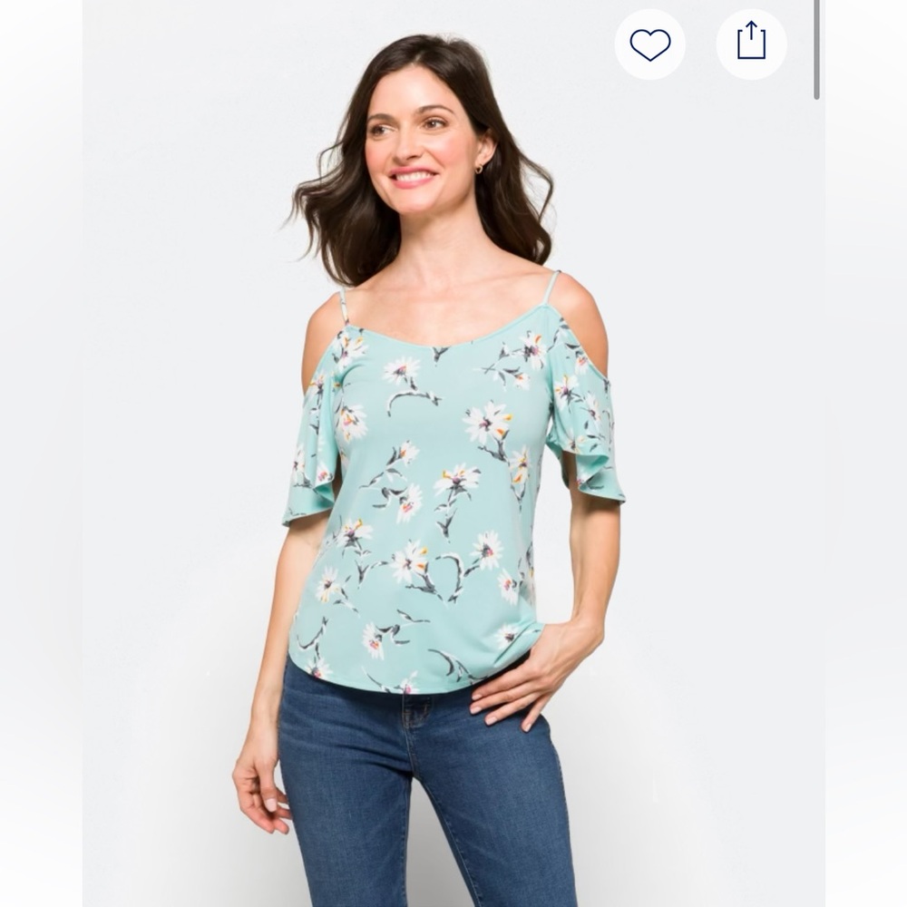 Floral Cold Shoulder Knit Top